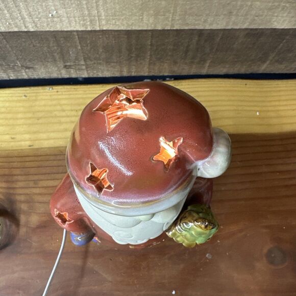 Vintage Christmasville By Ronnie Walter Light Up Santa Porcelain Star Cutouts - Picture 3 of 8